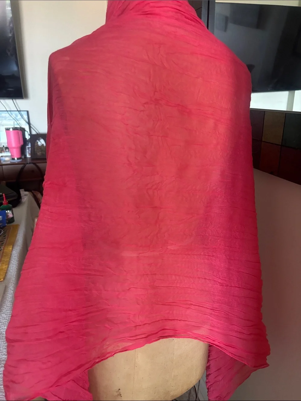 Bright Pink Lightweight Tassel Scarf - Women Accessories